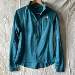 North Face teal sporty light pullover quarter zip